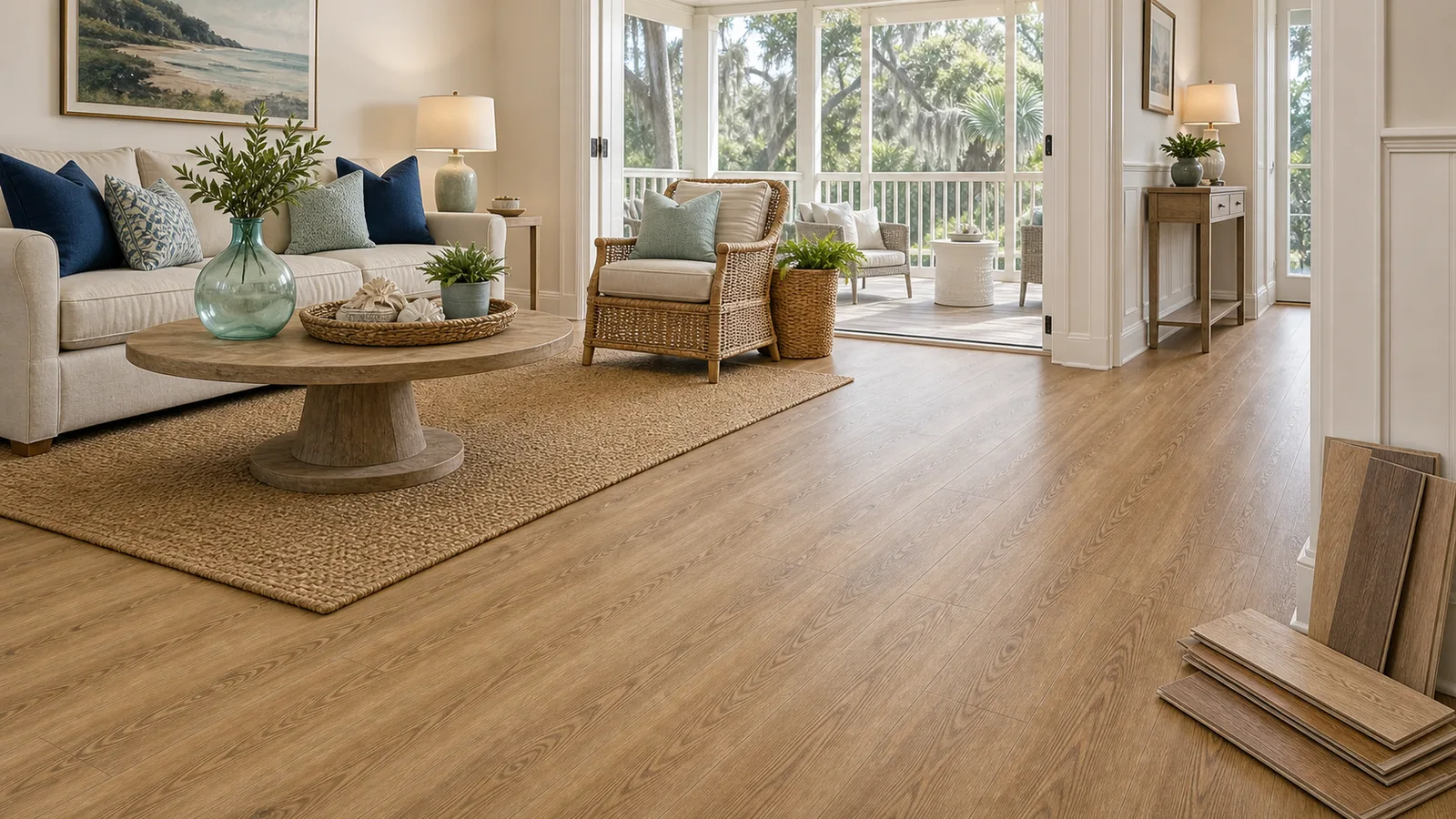 Amelia Island Flooring scene for Amelia Island, Florida with LVP Vinyl Plank Flooring