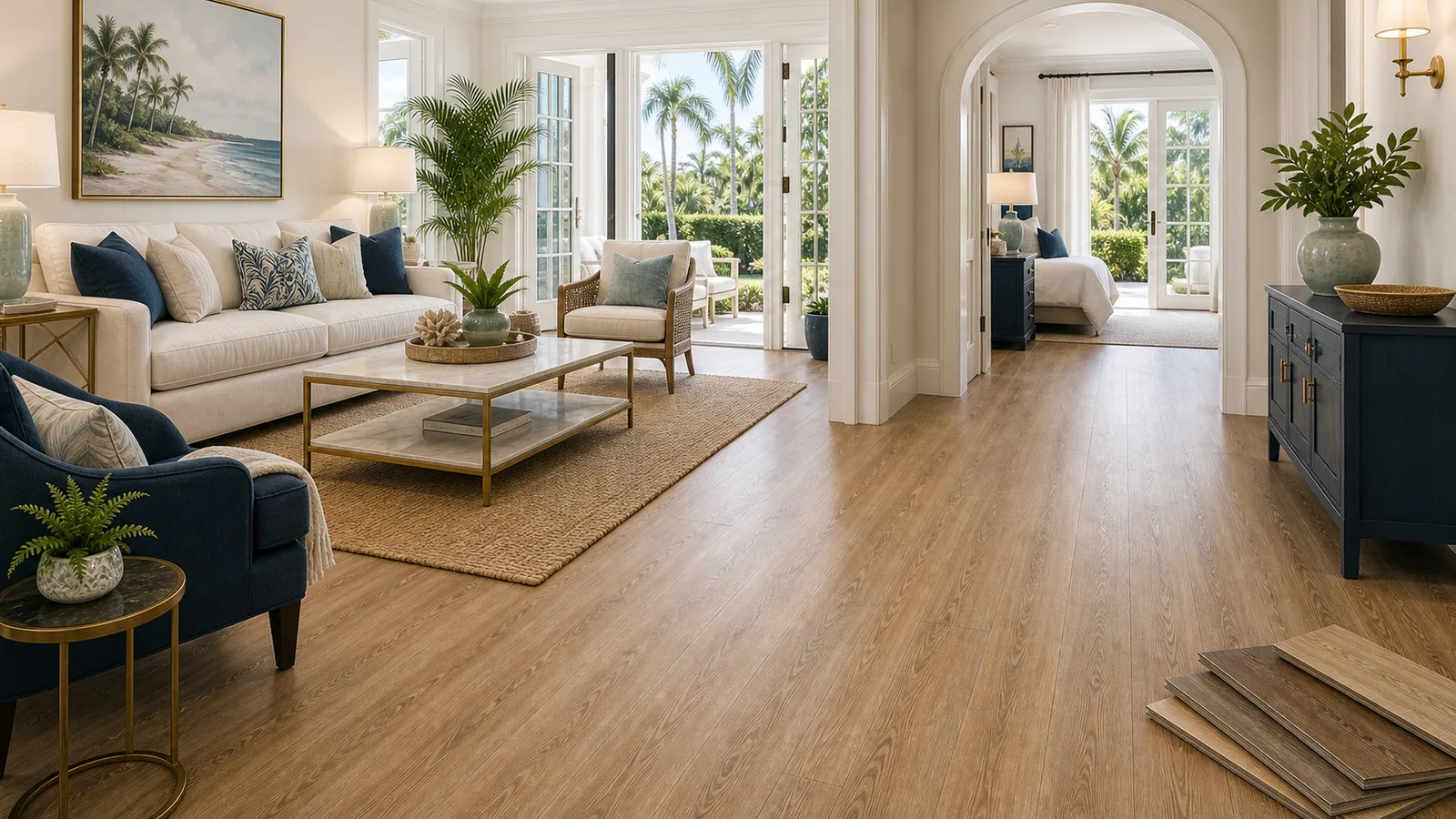 Palm Beach LVP Installation scene for Palm Beach, Florida with LVP Vinyl Plank Flooring