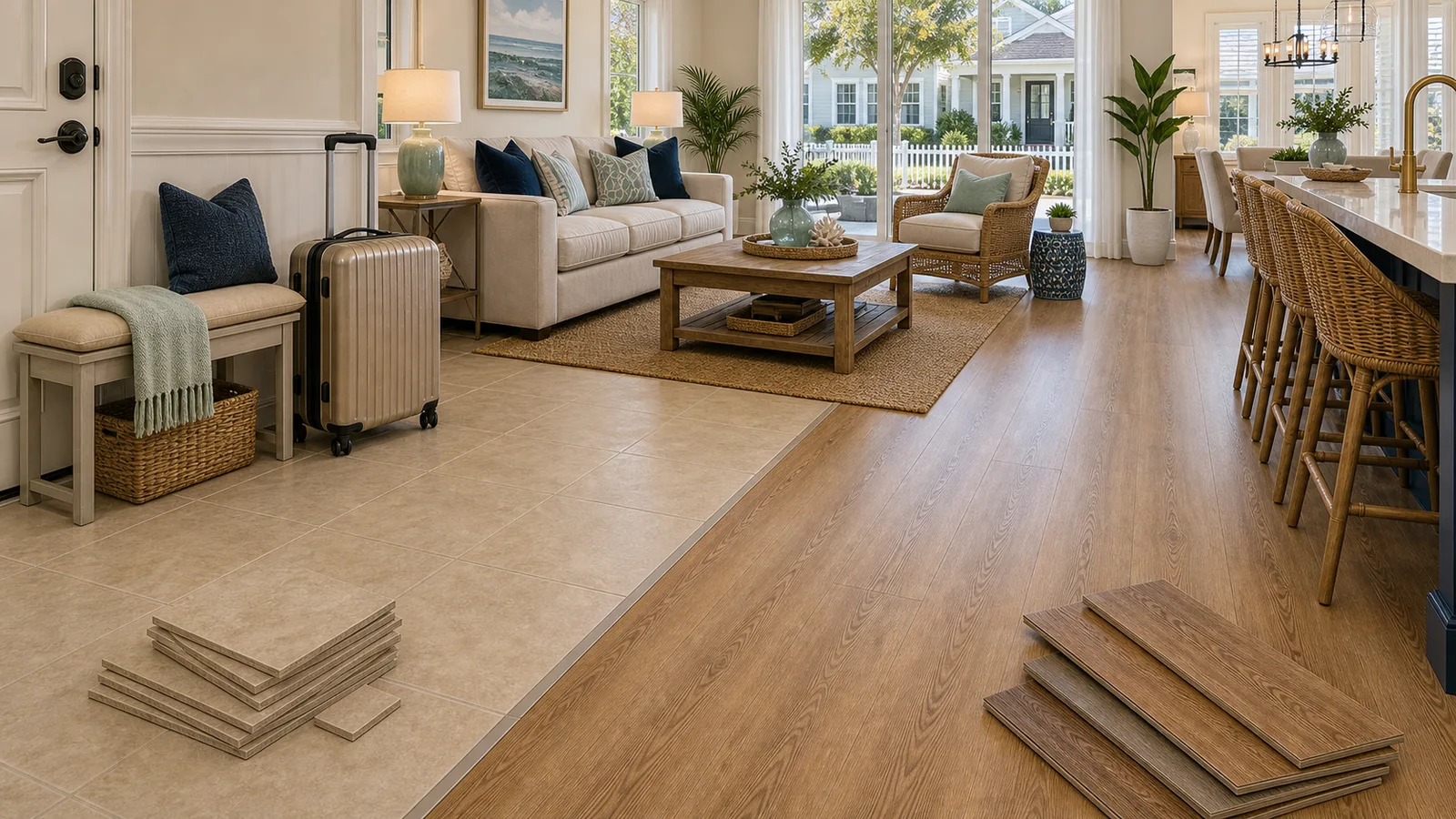 Celebration Tile-to-Plank Conversion scene for Celebration, Florida with luxury vinyl plank flooring