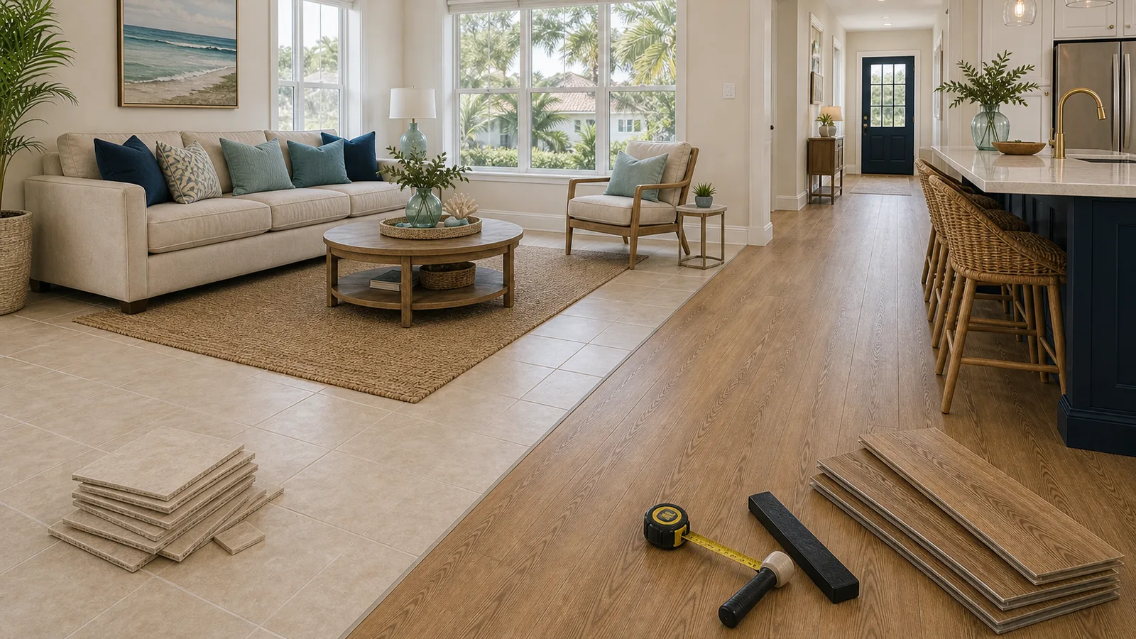 Rockledge Tile-to-Plank Conversion scene for Rockledge, Florida with luxury vinyl plank flooring
