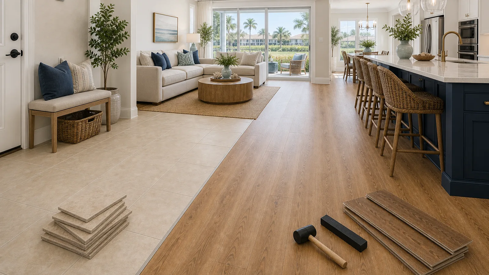Winter Garden Tile-to-Plank Conversion scene for Winter Garden, Florida with luxury vinyl plank flooring