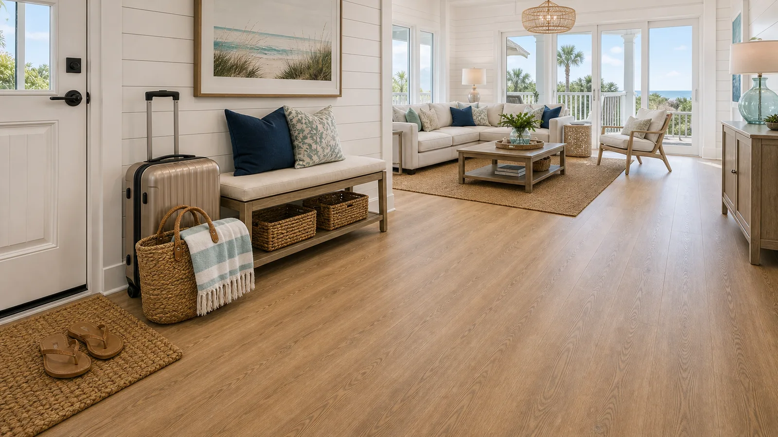 30A Rental Flooring Upgrades scene for 30A, Florida with LVP Vinyl Plank Flooring
