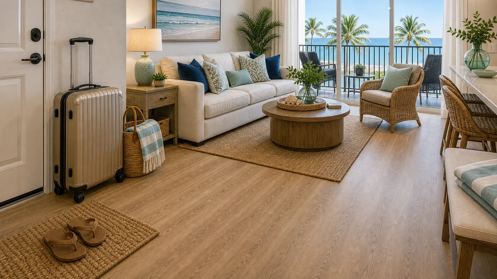Cape Canaveral Rental Flooring Upgrades scene for Cape Canaveral, Florida with luxury vinyl plank flooring