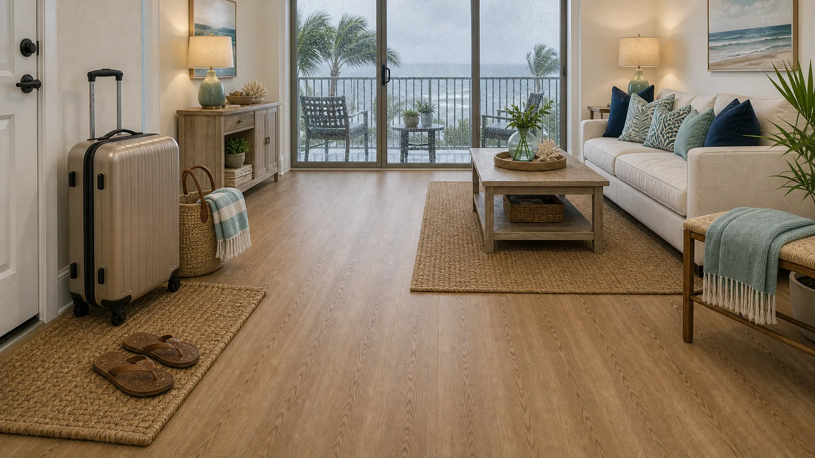 Cape Canaveral Waterproof LVP scene for Cape Canaveral, Florida with luxury vinyl plank flooring